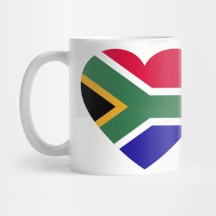 I Love South Africa // Heart-Shaped South African Flag Mug